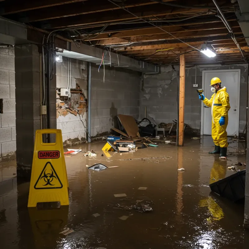 Flooded Basement Electrical Hazard in Guilford County, NC Property