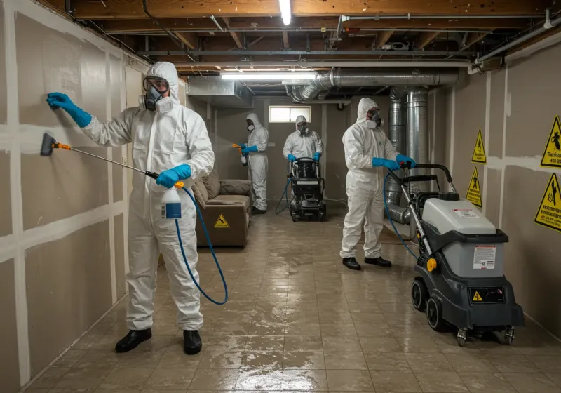 Basement Moisture Removal and Structural Drying process in Guilford County, NC